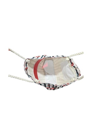 Monte Lui 1011 Plaj Çantası Çizgili Flamingo Desenli Çok Renkli