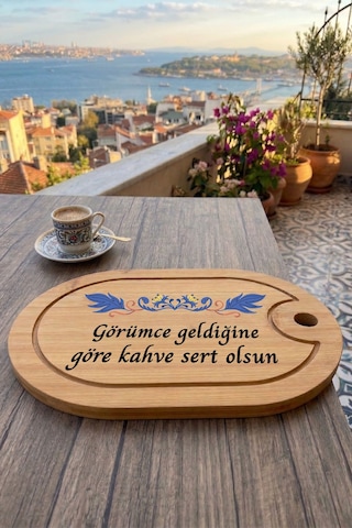 Kahve Keyfi Temalı Afilli Kahve Sunum Tablası Figür 20 Kahve Keyfi Temalı Afilli Kahve Sunum Tablası Figür 20