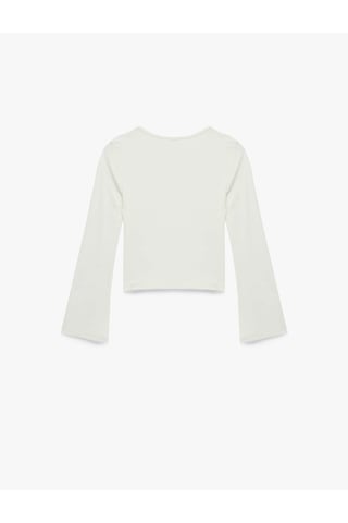 Koton 26yy59003194 Kız Çocuk Sweatshirt 6skg10371ak Ekru