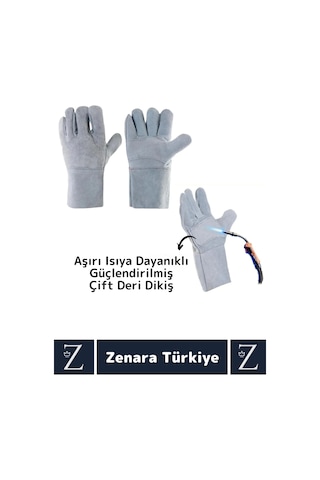 Dayanıklı Kaynak Yangın Mangal Tamir İş Su Geçirmez Yüksek Isıya Dayanıklı Çok Amaçlı Deri Eldiven