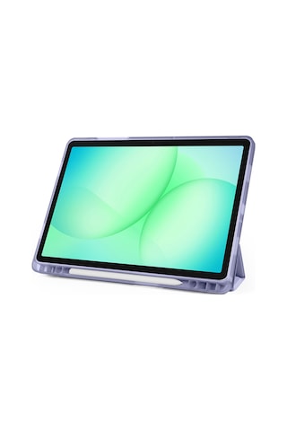 Samsung Uyumlu Galaxy Tab A9 Plus A11 + Üçgen Standlı Uyandırma Fonksiyonlu Tablet Kılıfı Kapaklı Kılıf