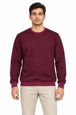 Modi Erkek Bisiklet Yaka İçi Şardonlu 2 İplik Düz Uzun Kollu Regular Fit Sweatshirt -bordo Bordo Xl