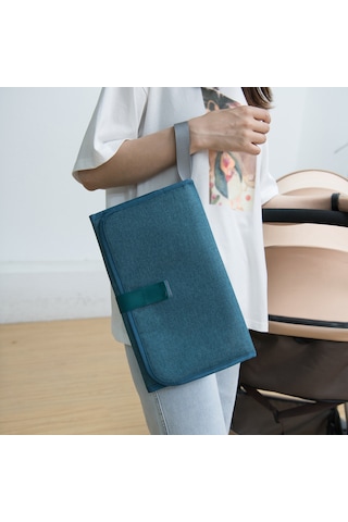 Maiyame Yeşil Bebek Değişim Matı, Su Geçirmez Poliester, Çift Cep, İç/ Dış Kullanıma Uygun, 60x34cm Yeşil