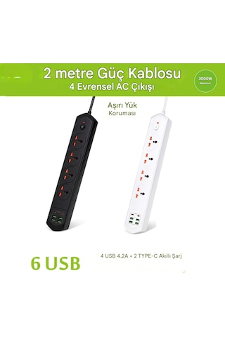 3000 W Akım Korumalı Anahtarlı Grup Priz
