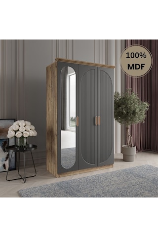 Soho 3 Kapak Mdf Gardırop Antrasit