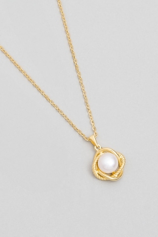 Minimal İnci 18 Ayar Sarı Altın Kaplama Gümüş Seti Sarı