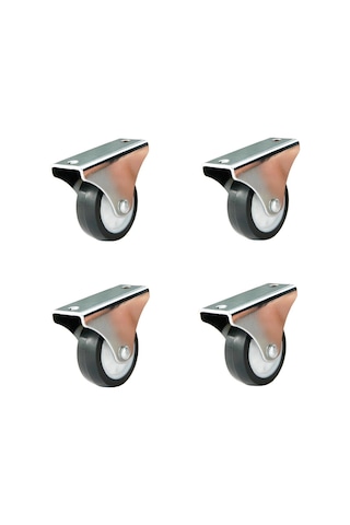 4 Adet Hts Sabit Tablalı Mobilya Tekeri Tekerlek Çap : 40 Mm Kod : 114