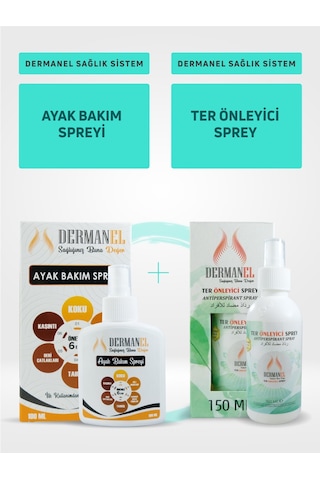 Dermanel Ayak Bakım Spreyi 100 ML + Dermanel Ter Önleyici Sprey 150 ML