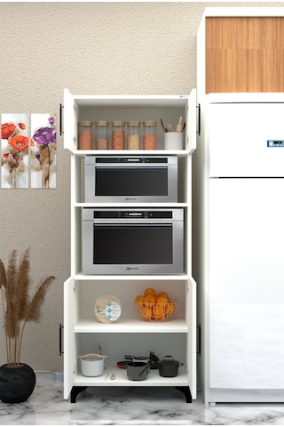 Buzkan Mobilya % 100 Mdf Çok Amaçlı Dolap, Fırın Dolabı Çok Renkli