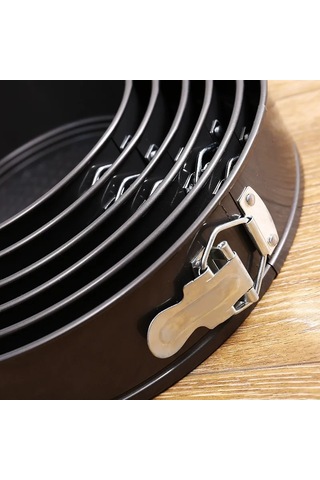 Reedark Kalıcı Anti Yapışkan 12/18/22 Cm Seti: Kilitli Tabanlı Yuvarlak Kek Kalıbı, Mousse Ve Pasta Pişirme, Ev Kullanıma Çelik Demir Fırın Gereci