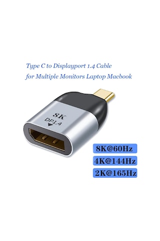 Generic Thunderbolt 3 İçin Taşınabilir Usb Tip C - Displayport 8k 60hz Dönüştürücü Adaptör