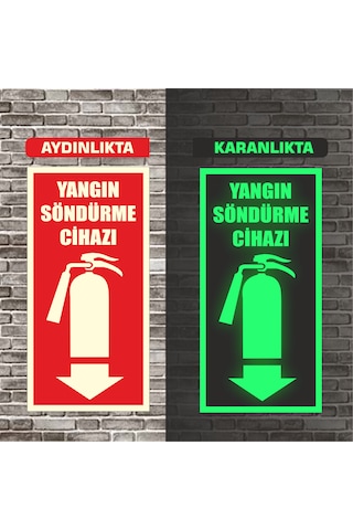 Fosforlu Yangın Söndürme Cihazı Uyarı İkaz Tabelası 10x20