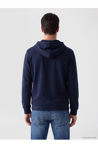 Lcwaıkıkı Classic Lacivert Kapüşonlu Erkek Fermuarlı Sweatshirt