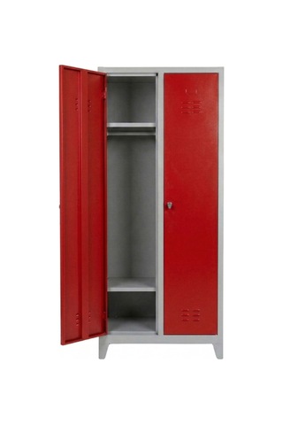 Asram Metal 2 Kapaklı Ekonomik Soyunma Dolabı Kırmızı 67x37x180