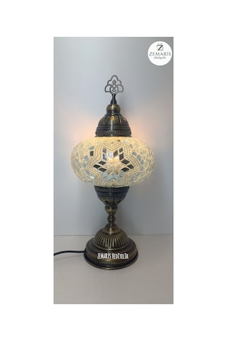 El Yapımı Otantik Mozaik Masa Lambası Büyük Camlı Beyaz - 820080860 Beyaz El Yapımı Otantik Mozaik Masa Lambası Büyük Camlı Beyaz - 820080860 Beyaz