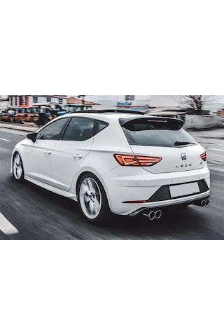 Seat Leon Mk3.5 Custom Difüzör Parlaksiyah Sağ Sol Çift 2017-2020 Arka-bodykit-ek-karlık