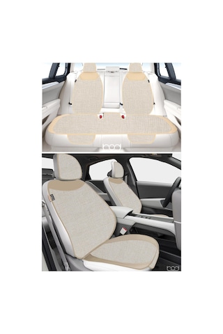 Bod Keten Terletmez Oto Koltuk Minderi Seti Koltuk Koruma Kılıfı Yalı Serisi Ön Arka Set Bej