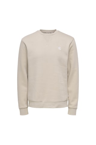 Only & Sons Onsceres Reg Ls Logo Crew Krem Erkek Sweatshirt 22035226 Krem