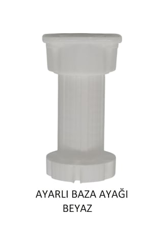 Ayarlanabilir Plastik Baza Ayağı 10-15 Cm, Beyaz, Çok Amaçlı Dolap Ayağı 1 Adet Beyaz