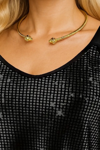Caş Dekorasyon Gold Renk Metal Choker Kolye Altın