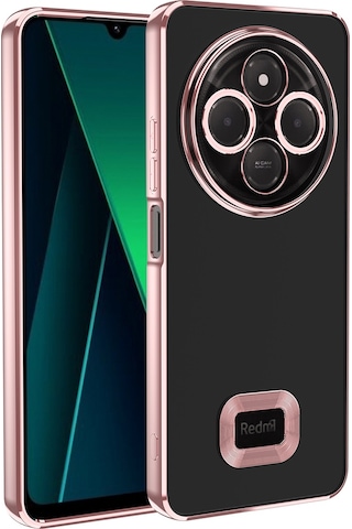 Mobilteam Redmi 14c 4g Kılıf Kamera Korumalı Logo Gösteren Omega Kapak - Sierra Mavi Mavi