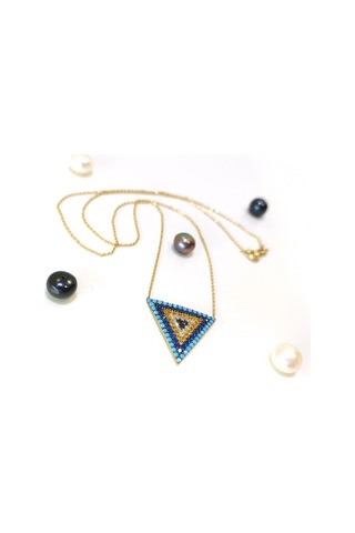 Altın Ürünler Üçgen Göz Kolye 14 Ayar