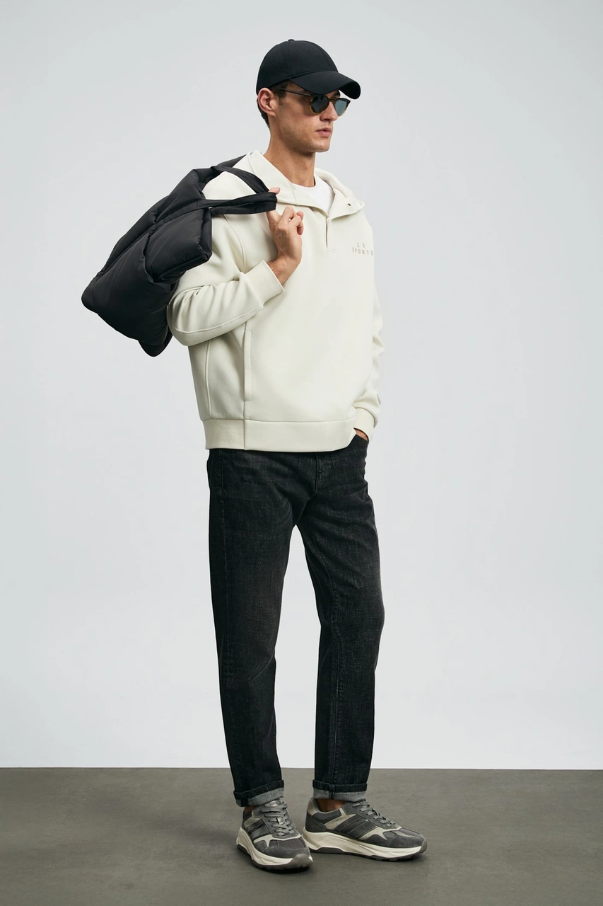 Lufian Erkek Quel Spor Slim Fit Jean Pantolon 112200263 Koyu Gri Koyu Gri