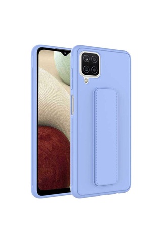 Samsung Uyumlu Galaxy A12 Kılıf Zore Qstand Kapak Lila