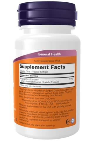 Now Foods Astaxanthin 4 Mg 60 Vegetarian Capsules