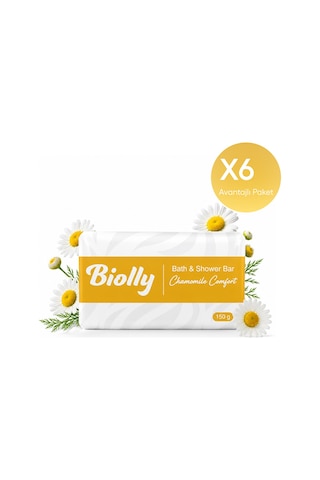 Biolly Chamomile Comfort Katı Sabun 150 Gr 48'li Paket Papatya Biolly Chamomile Comfort Katı Sabun 150 Gr 48'li Paket Papatya