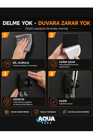 Siyah Yapışkanlı Duş Başlığı Tutucu , Ayarlanabilir Su Geçirmez Yapışkanlı Mafsal Chrome Tepe Duş Sistemleri
