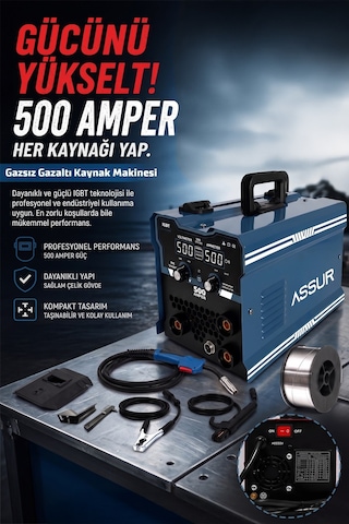 500 Amper 3'ü 1 Arada Gazsız Gazaltı Mıg/mma/tıg Lift İnverter Kaynak Makinesi 220v Dijital Ekranlı-3197