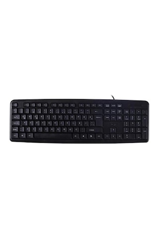 Tk-01 Kablolu Q Klavye Bilgisayar Ofis Klavyesi Usb Girişli Standart Klavye Siyah