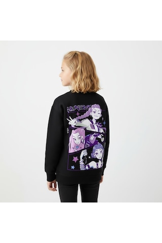 Kpop Kız Çocuk Sweatshirt St09570 Siyah