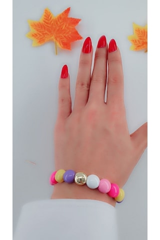 Bhs Life Kadın Lastikli Tasarım Karışık Renkli Bileklik 21 Çok Renkli