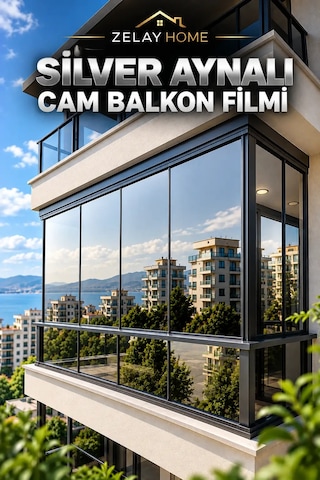 Zelayhome Silver Aynalı Cam Balkon Filmi 100 CM X 4 M