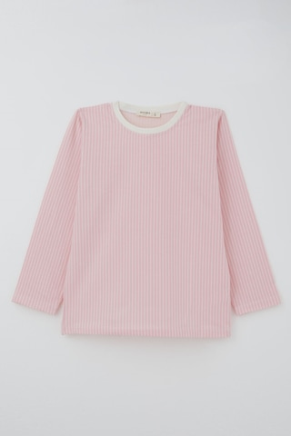 Breeze Kız Çocuk Pijama Takımı Rüya Çizgili 4-8 Yaş, Pembe