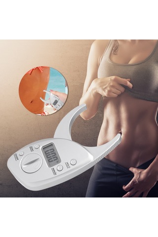 Vkemall Dijital Vücut Yağı Ölçer - Abs Malzeme, 0-52.5mm Aralığı, Lcd Ekranlı, Portatif, Hassas Ölçüm - Gümüş