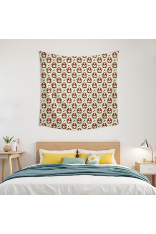 Noel Desenli 50x50 İnç Kare Duvar Halısı, Oturma Odası, Yatak Odası Ve Genç Odası İçin-a160