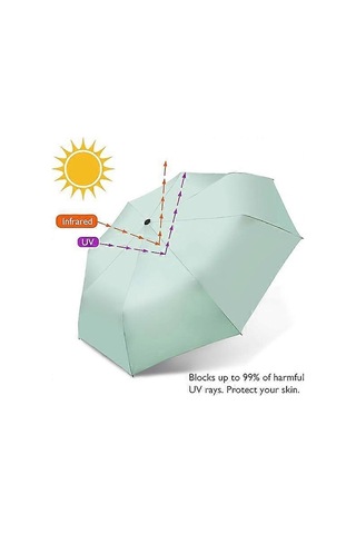 Seyahat Şemsiyesi Katlanabilir Kompakt Şemsiye Otomatik Açılıp Kapanan Güneş Yağmur Şemsiyesi Kılıflı Yeşil Yeşil Yeşil Yux Diğer