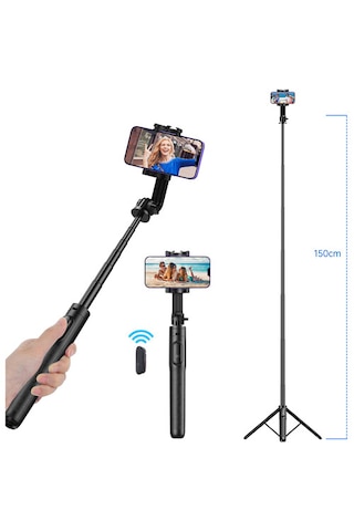 Apexel Çok Fonksiyon Selfi Çubuğu 1,5 Mt 150cm