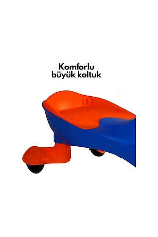 Swing Car Karınca Çocuk Kaykayı Sevimli Ayıcık Sepetli Lacivert-turuncu