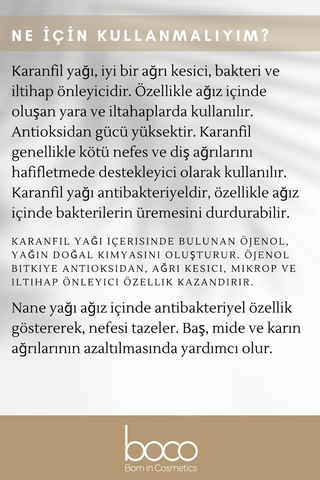 Boco Born In Cosmetics Karanfil + Nane %100 Saf Uçucu Yağı 2 x 10 ML