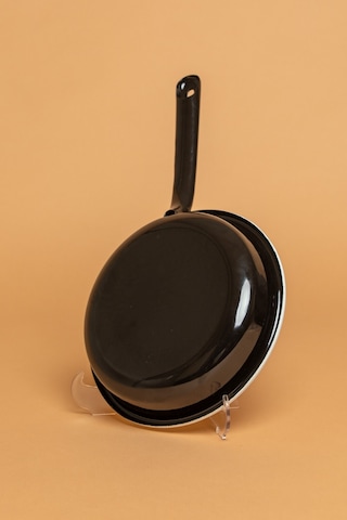 Velluto Nero Emaye Saplı Siyah Sahan Ebutay Siyah