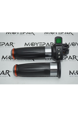 0119 E Bike Işıklı Yeşil Düğmeli Gaz Kolu Set