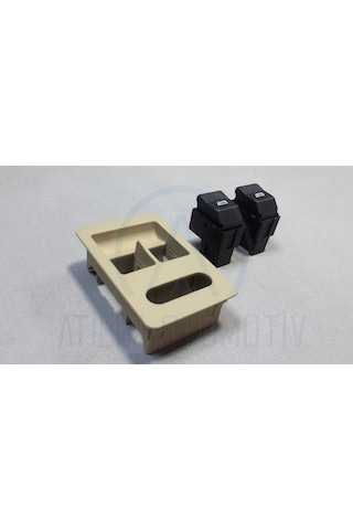 Vw Polo 6n2 1999-2002 Cam Düğme + Çerçeve Ön Sol Takım Bej
