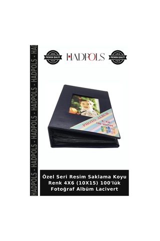 Özel Seri Resim Saklama Koyu Renk 4x6 10x15 100'lük Fotoğraf Albüm Lacivert
