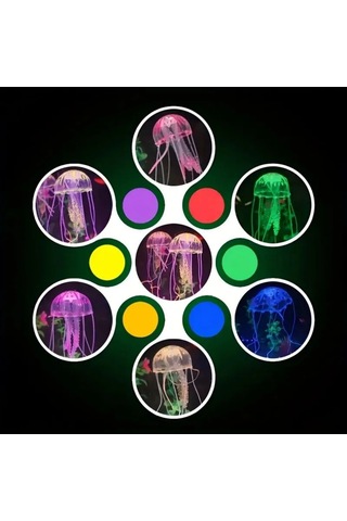 Vkemall Küçük Sarı Simülasyon Deniz Anemonu - Akvaryum Dekorasyonu - Su Tankı Görünüm Güzelleştirici Figür