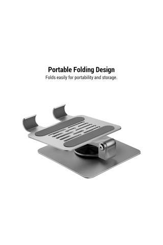 Yunboo 360 Dönebilir Katlanabilir Tablet Standı - Hafif Alüminyum, Soğutma Özellikli, Ayarlanabilir Açılar