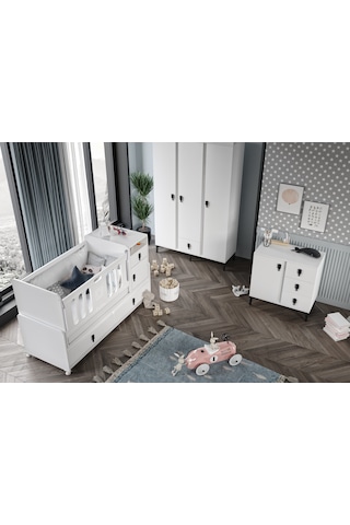 Patiko Rose Bebek Odası Takımı Beyaz